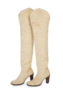 Lot 332 - OLIVIA NEWTON-JOHN XANADU MANUEL WESTERN BOOTS AND PUBLICITY IMAGE