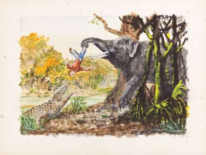 WILLIS O’BRIEN CONCEPT ART FOR THE ELEPHANT RUSTLERS | Profiles in History