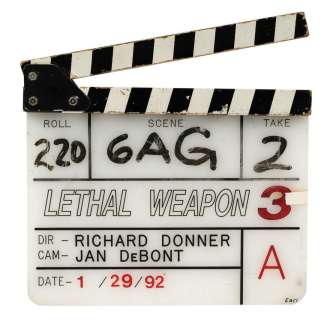 Lot 161 - Richard Donner‘s Lethal Weapon 3 Clapperboard.