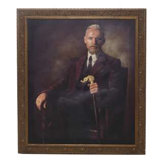 UMBRELLA ACADEMY, THE (2019-2024) - Lot #71: Sir Reginald Hargreeves‘s (Colm Feore) Red Suit Jacket Painting