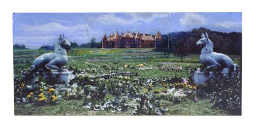 THE WITCHES OF EASTWICK - Hand-Illustrated and Printed Lenox Mansion Matte Painting Concept Collage