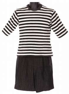 Lot 746 - Jimmy Workman "Pugsley" signature striped shirt and shorts with suspenders from Addams Family Values