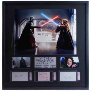 Star Wars: a New Hope (1977) | Framed Alec Guinness, James Earl Jones, and David Prowse Autographs | Propstore