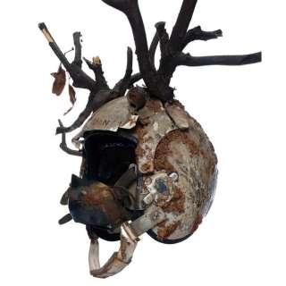 HOT SHOTS! (1991) - Lot #197 : Dominic "Mailman" Farnham‘s (Ryan Styles) Screen-Matched Antler-Stylized Distressed Flight Helmet