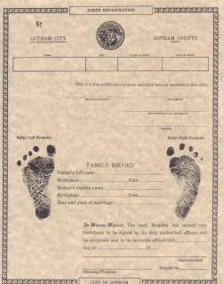 Penguin prop birth certificate | Piece of the Past