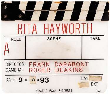 Lot 902 - Production-used clapperboard and promo piece from The Shawshank Redemption.