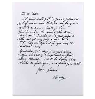 Shawshank Redemption (1994) - Andy Dufresne (Tim Robbins) Original "Dear Red" Letter | Studio Auctions