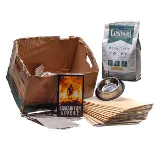 Lot #134 – Samaritan Albert Casler Martin Starr Screen Used Samaritan Lives Book New Cat Food Cat Bowl Box & 13 Files Sc 59 & 62