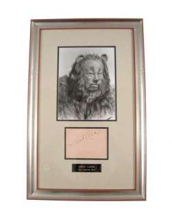 Lot 26 - Wizard Of Oz Cowardly Lion (Bert Lahr) Autographed Display