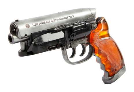 Lot 120 - BLADE RUNNER 2049 | HARRISON FORD "RICK DECKARD" STUNT PFLAGER-KATSUMATA SERIES D "LAPD PK-D 2019" BLASTER PROP (WITH DVD)