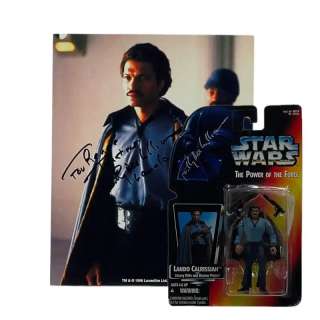 Lot #55 – Star Wars Billy Dee Williams “Lando Calrissian” Signed Action Figure Toy And Picture