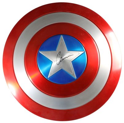 Captain America’s Metal Prop Replica Shield Signed by Chris Evans | SWAU