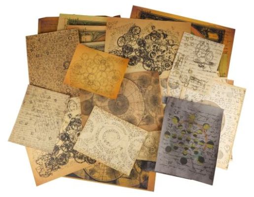 THE HOUSE WITH A CLOCK IN ITS WALLS (2018) - Lot #806 : Isaac Izard‘s (Kyle MacLachlan) 47 Printed Pages of Charts, Cosmographs, and Notes