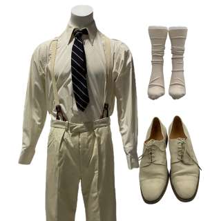 Lot 73 - The Boys in the Boat Chuck Day‘s Thomas Elms Long Sleeve, Button-Front Shirt, Button-Front Pants, Socks, Lace-Up Dress Shoes, Tie & Braces