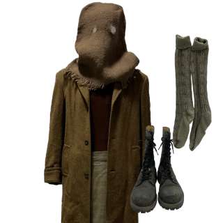 Fargo Season 5 Ole Munch Sam Spruell Screen Worn Sweater, Coverall, Coat, Skirt, Socks, Boots & Bag Mask Ch 1 Sc 6-26 Ep 502 | VIP Fan Auctions
