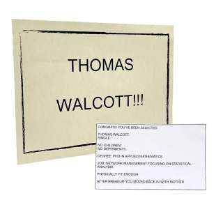Self Reliance Andy Samberg Andy Samberg Screen Used Thomas Walcott Name Sign & Congrats You’ve Been Selected Card | VIP Fan Auctions