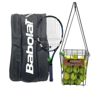 Challengers Art Screen Used Racket Bag, Racket & Ball Hopper | VIP Fan Auctions