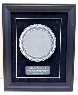 Stargate SG-1 Screen Used Gate Iris Prop, Framed with COA Legends Memorabilia
