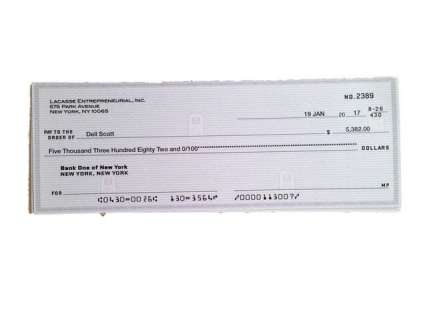 Lot 411 - The Upside Dell (Kevin Hart) First Paycheck Movie Props