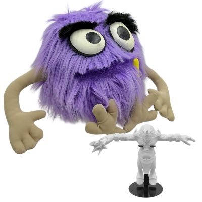 Mythic Quest lan Grimm (Rob Mac) Screen Used Figure W/Stand & Stuffed Monster Ep 209-306 | VIP Fan Auctions
