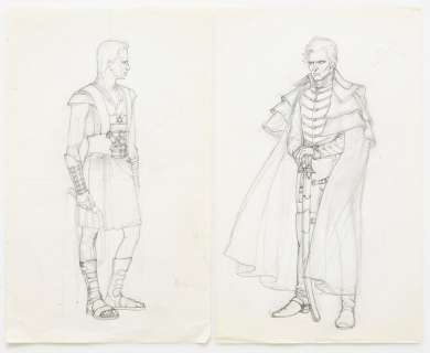 Two Charlton Heston costume design sketches by Vittorio Nino Novarese, 1958-1959 | Bonhams