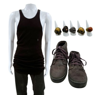 The Wrecking Crew Jonny Hale Screen Worn Stunt Double Singlet, Jeans, Belt W/ Detachable Buckle, (5) Rings & Sneakers Ch 9 Sc Multiple | VIP Fan Auctions