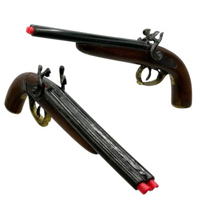 Lot #190: The Bluff Ercell Screen Used Non-Functional Stunt (2) Prop Resin Double Barrel Pistols