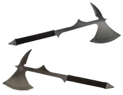 Lot 19 - Set of (2) prop hatchets from the Training Center in The Hunger Games .