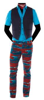 Kurt Hummel (played by Chris Colfer) trapped in an elevator costume ensemble. | Profiles in History