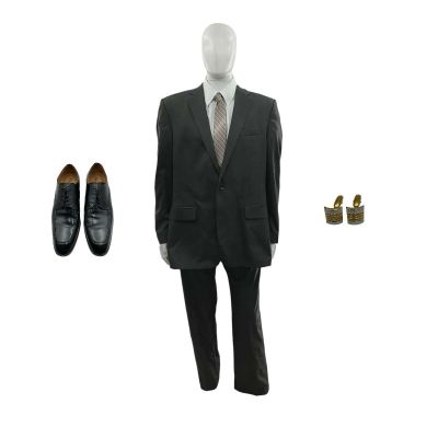 Lot 39: Is God Is Man Screen Worn Dress Shoes, 2 Piece Suit, Shirt, Cufflink Set & Tie Ch 2 Sc 61 | VIP Fan Auctions