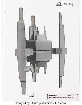 Star Trek: The Next Generation (Paramount TV, 1987-1994), Group of (19) Borg Ship Design Computer Illustrations by Rick Sternbach. | Heritage