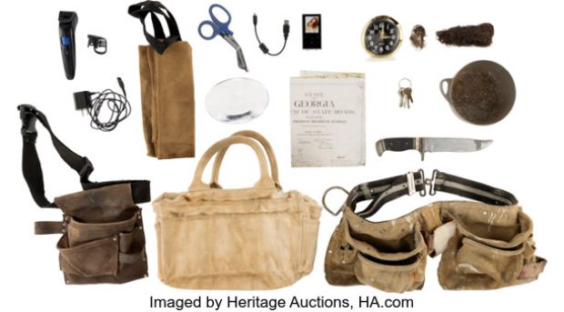 Rick Grimes (Andrew Lincoln), Assortment of (15) Character Accessories from The Walking Dead (AMC 2010-2022). | Heritage