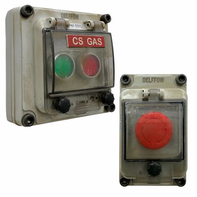 Lot 21: Onslaught Production Used CS Gas Buttons & Red Button | VIP Fan Auctions