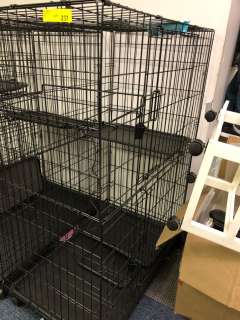 Lot 237 - Large Animal Cage from Turner & Hooch - Black - collapsible with tiers.