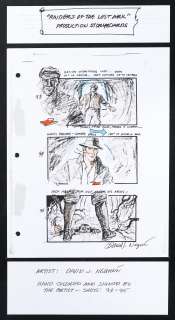 Lot 306 - A group of storyboards for Raiders of the Lost Ark