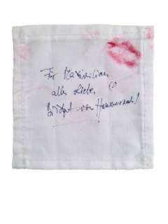 Lot 71 - Inglorious Basterds Bridget von Hammersmark (Diane Kruger) Napkin Movie Props