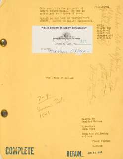 Maureen O’Hara’s annotated screenplay of The Wings of Eagles | Bonhams