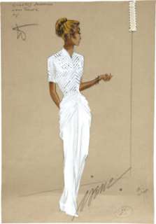 Lana Turner Slightly Dangerous Costume Sketch Signed by Irene.... | Heritage