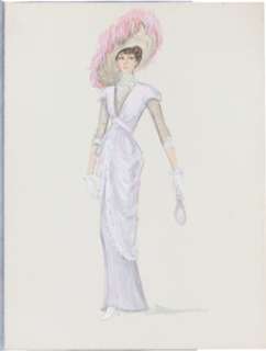 A Jane Seymour Costume Design Sketch from "Somewhere in Time."