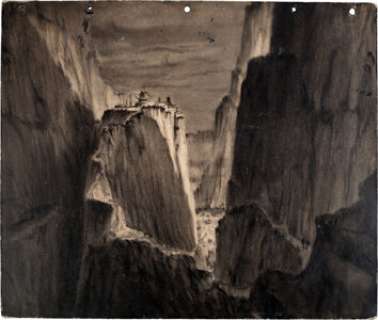 An Original Pre-Production Set Drawing from "Lost Horizon." | Heritage