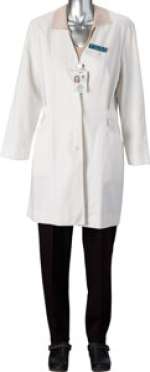 Sherry Stringfield "Dr. Susan Lewis" White Coat, Rose Pink Shirt, Pants, Belt, ID Badges, and Clogs from Season One of </...