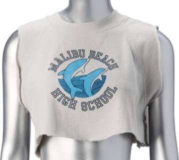 Pamela Anderson "C.J. Parker" Malibu Beach High School Cutoff Sweatshirt from Baywatch (NBC ...