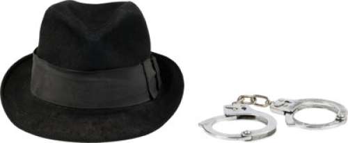 The Blues Brothers Stage Performance (1978-1982) Dan Aykroyd "Elwood Blues" Signature Black Felt Fedora Hat and Handcuffs.