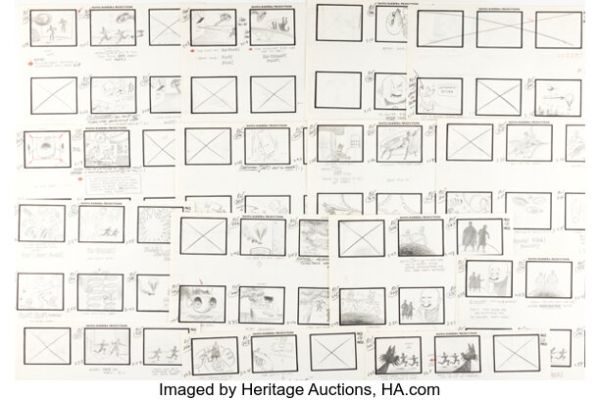 Super Friends "Gulliver’s Gigantic Goof" RARE Complete 191-page Storyboard with Art by Clark Haas (Hanna-Barbera, 1973). (Total: 191 Items) | Heritage