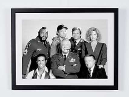 The a-Team - Classic TV - Hannibal, Face, Murdock, B.a - Cast Final Season - | The A-Team - Classic TV - Hannibal, Face, Murdock, B.A - Cast Final Season - - Fine Art Photography - Luxury Wooden Framed 70X50 cm - Limited Edition Nr 11 of 50 - Serial ID 16758 - Original Certificate (COA), Hologram Logo Editor and QR Code | Catawiki