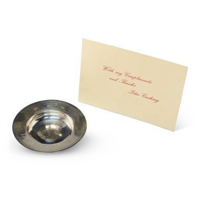Star Wars Engraved Sterling Silver Bowl and Typed Card Gift from Peter Cushing - 3.5" Diameter - Consignor LOP