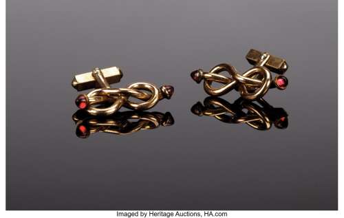 Johhny Depp "John Dillinger" screen-worn cufflinks and poster-worn tie-pin from Public Enemies. ...