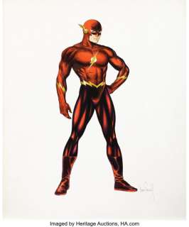 Dave Stevens (2) costume sketches for The Flash. ...