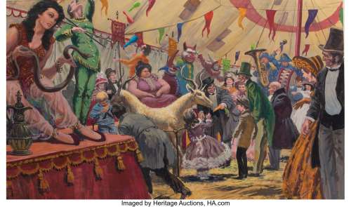 Doctor Dolittle large concept painting by David A. Constable....