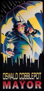 Lot 745 - Prop framed “Oswald Cobblepot for Mayor” poster from Batman Returns